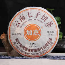 2007, 7598 старый чай, 357 г/блин, шу, ч/ф Хайвань